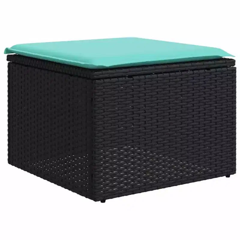 vidaXL Salon de jardin avec table noir et bleu