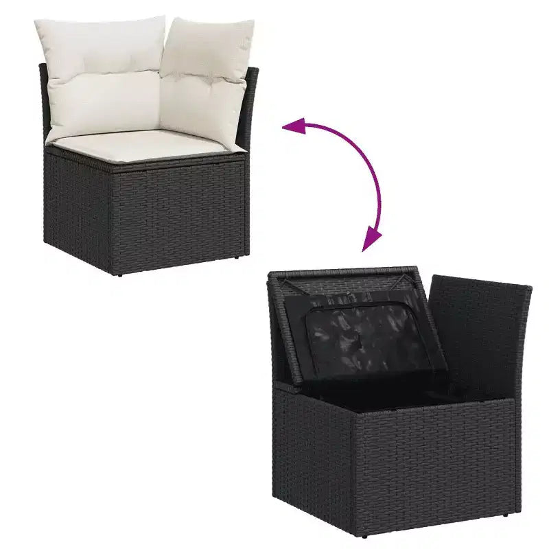 vidaXL Salon de jardin modulable avec coussins de différentes couleurs