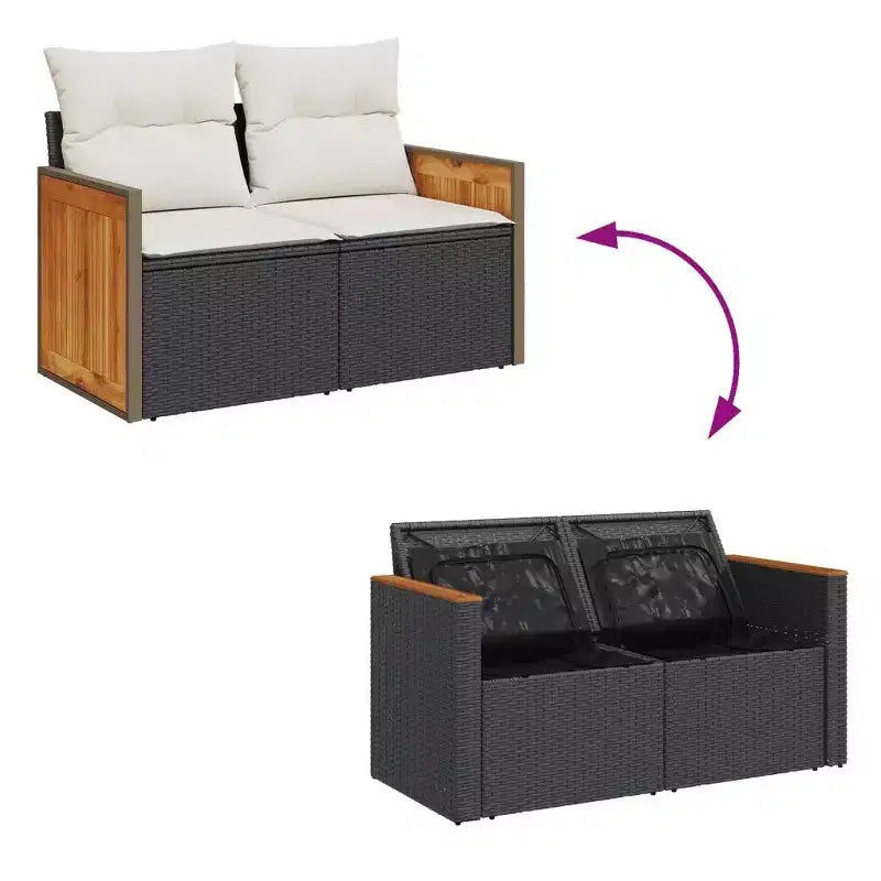 vidaXL Salon de jardin modulable avec coussins de différentes couleurs