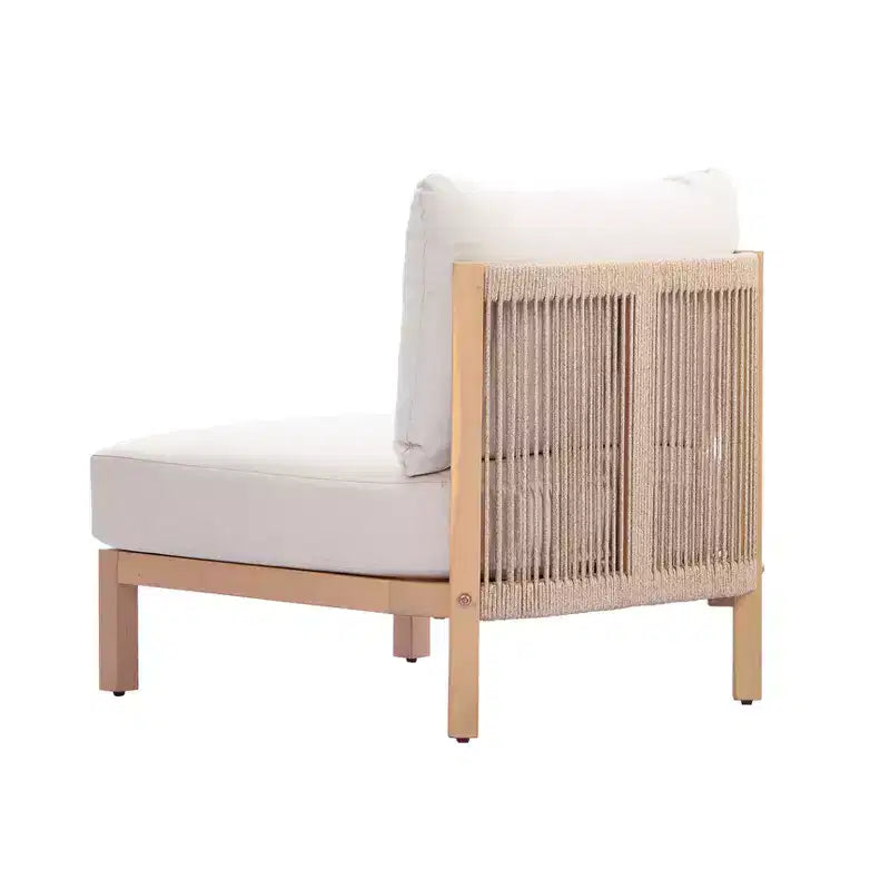 Christopher Knight Home Phanupong Salon de jardin moderne 3 pièces en bois d'acacia avec tressage en corde et design à lattes