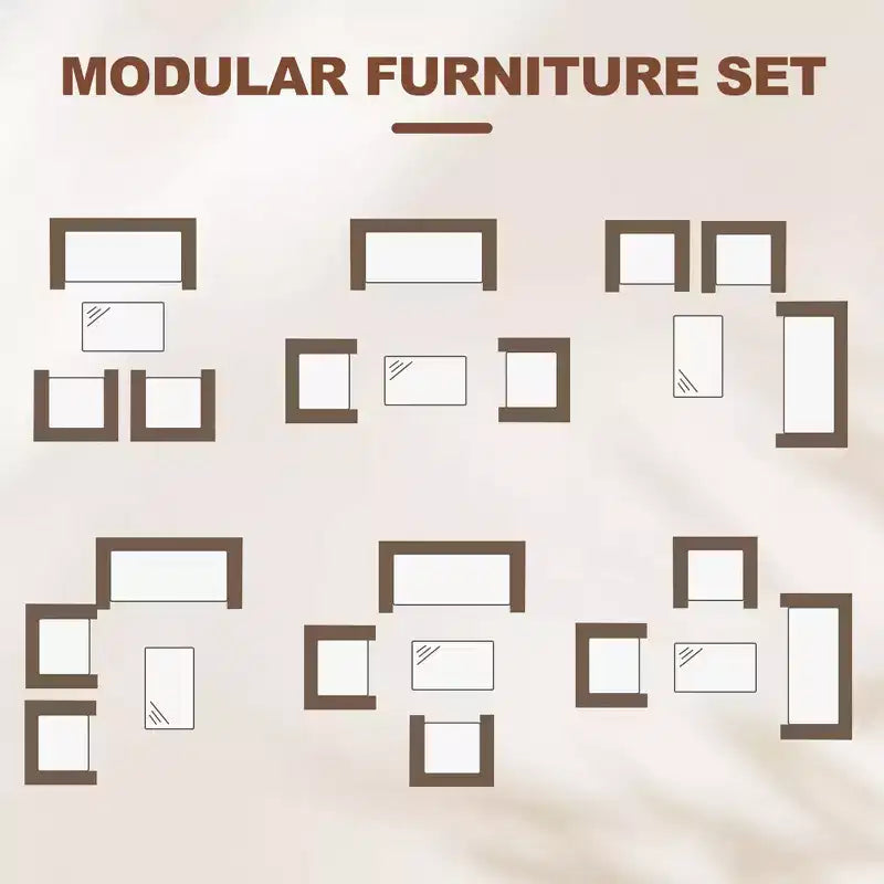 Ensemble de meubles de patio en rotin 4 pièces - Canapé d'extérieur, 2 chaises et table basse avec coussins pour jardin, cour ou véranda