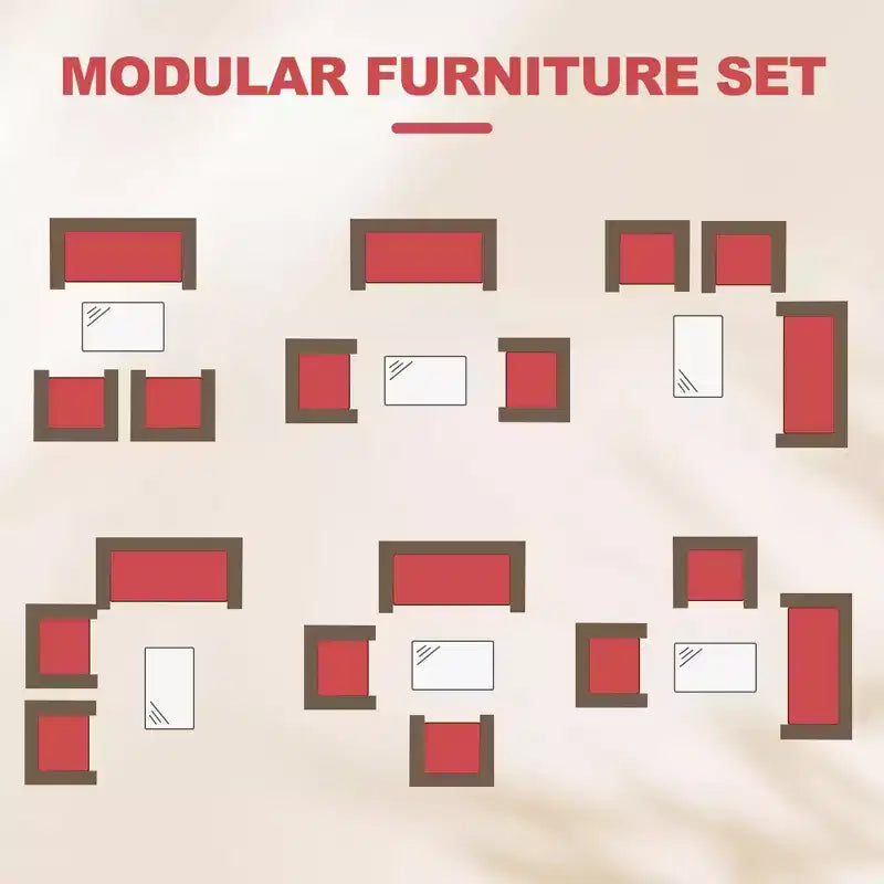 Ensemble de meubles de patio en rotin 4 pièces - Canapé d'extérieur, 2 chaises et table basse avec coussins pour jardin, cour ou véranda