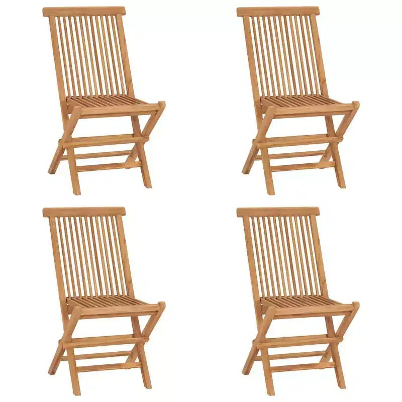 vidaXL Ensemble repas d'extérieur Teck Bois de teck massif Moyen Pliable