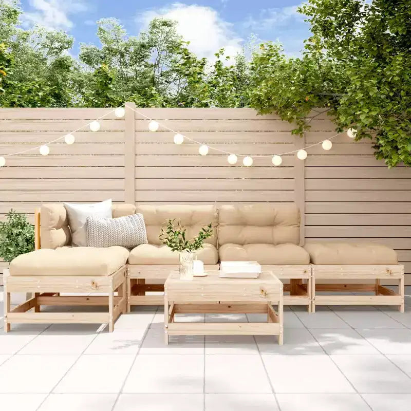 vidaXL Salon de jardin Bois de pin massif, contreplaqué Moyen Modulable