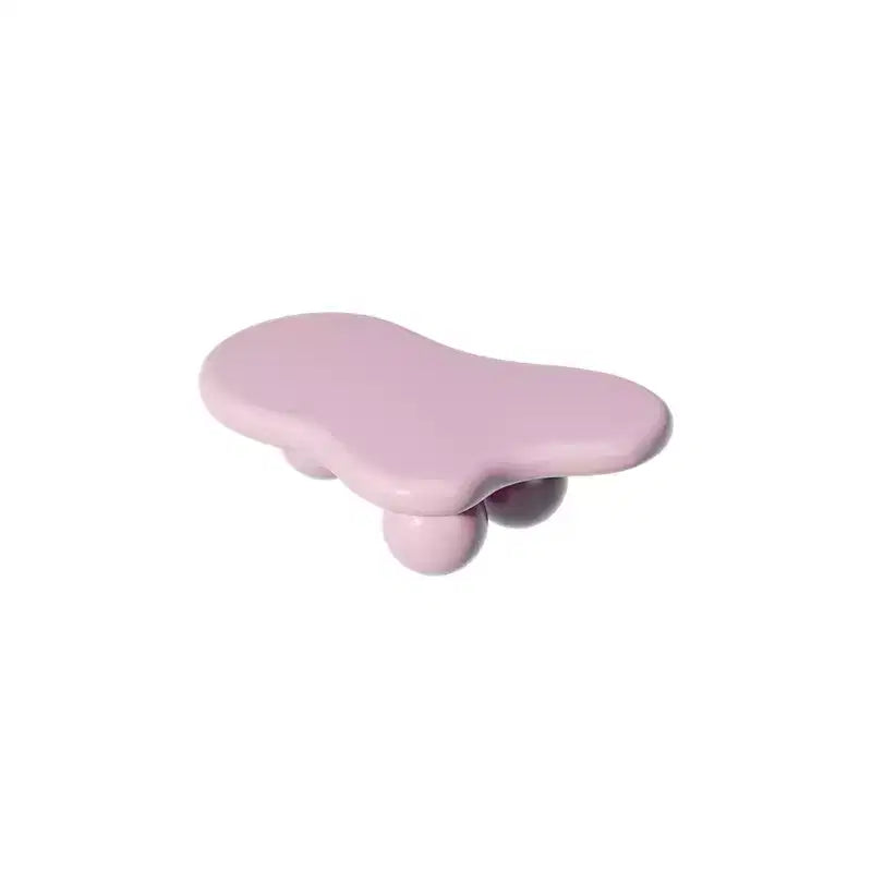 Pink Cloud-Shape Coffee Table with Ball Legs, 1-Person