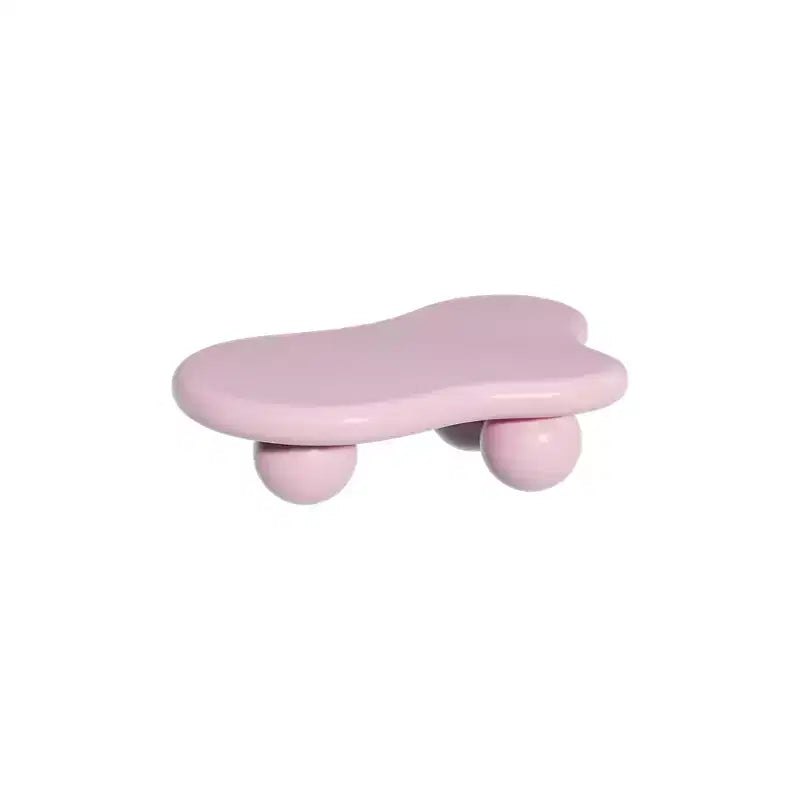 Pink Cloud-Shape Coffee Table with Ball Legs, 1-Person
