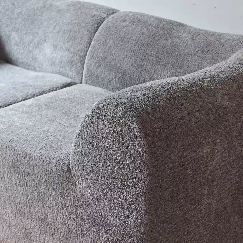 Beige / Black / Blue / Gray Boucle 2-Seat Loveseat Sofa with Throw Pillows