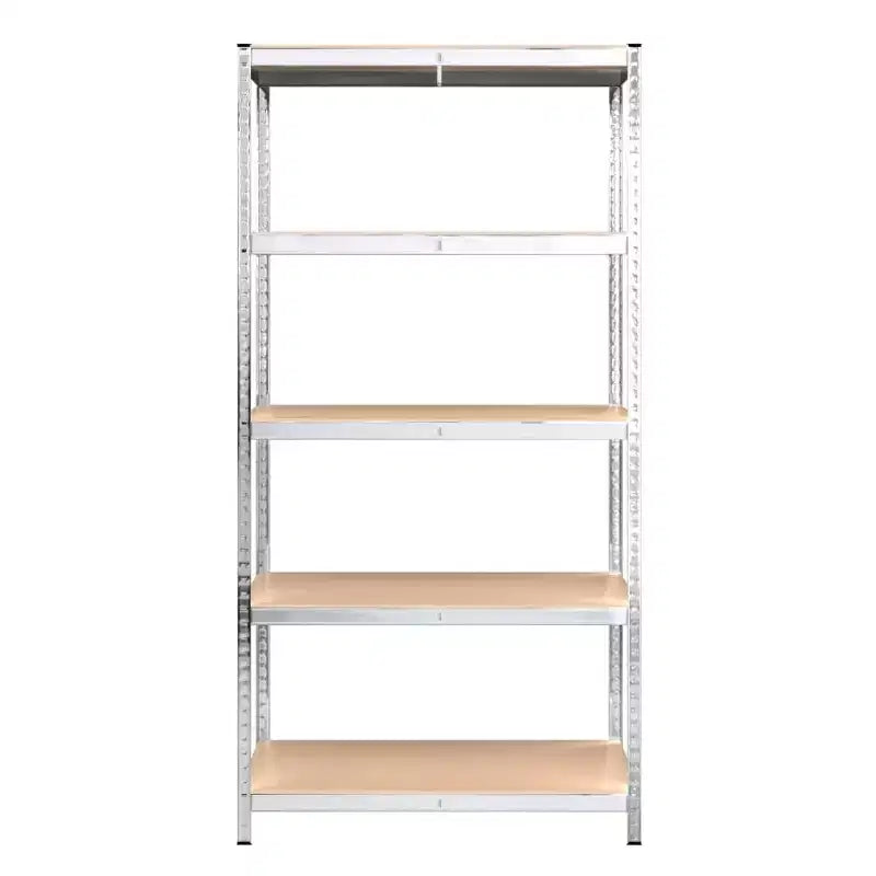 5-Tier Storage Shelving Unit, Silver, Set of 2
