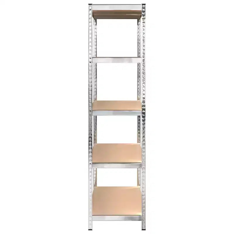 5-Tier Storage Shelving Unit, Silver, Set of 2