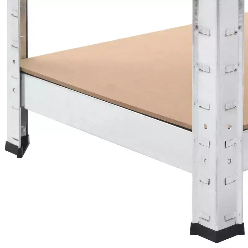 5-Tier Storage Shelving Unit, Silver, Set of 2
