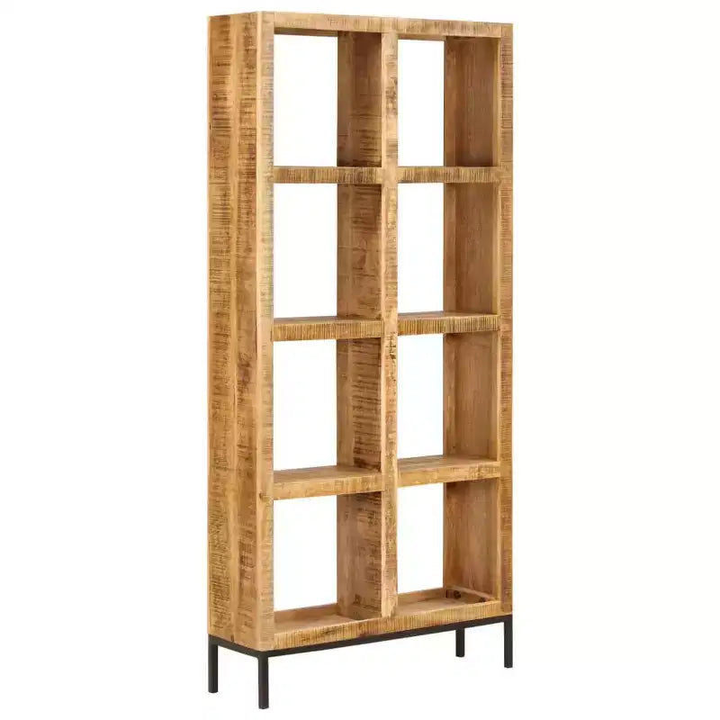 Brown Solid Mango Wood Bookshelf, 8-Shelf, Rectangular, Indoor