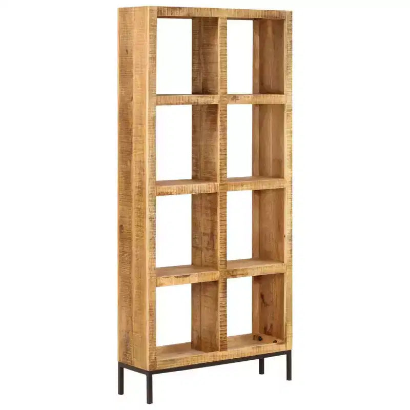 Brown Solid Mango Wood Bookshelf, 8-Shelf, Rectangular, Indoor