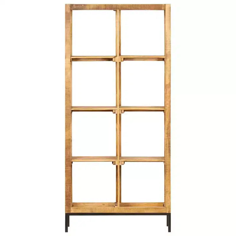Brown Solid Mango Wood Bookshelf, 8-Shelf, Rectangular, Indoor
