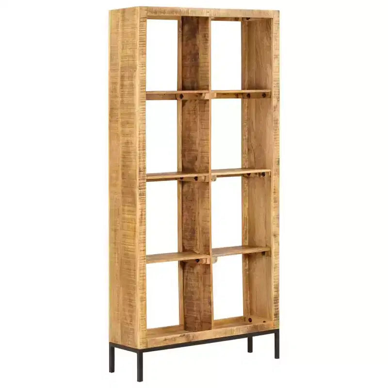 Brown Solid Mango Wood Bookshelf, 8-Shelf, Rectangular, Indoor
