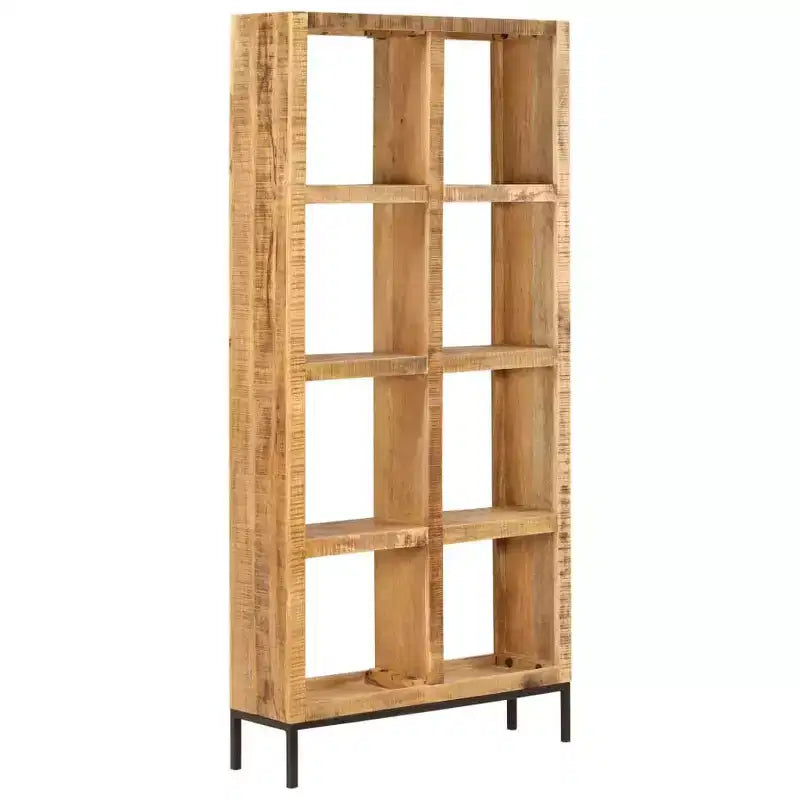 Brown Solid Mango Wood Bookshelf, 8-Shelf, Rectangular, Indoor