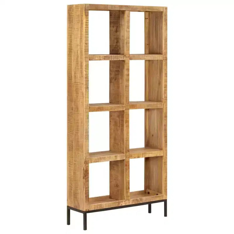 Brown Solid Mango Wood Bookshelf, 8-Shelf, Rectangular, Indoor