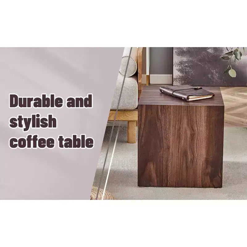 Brown Walnut Grain Cube Side Table, 1-Person Use