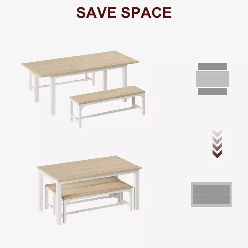 Oak & White Extendable Dining Table – Seats 4–8