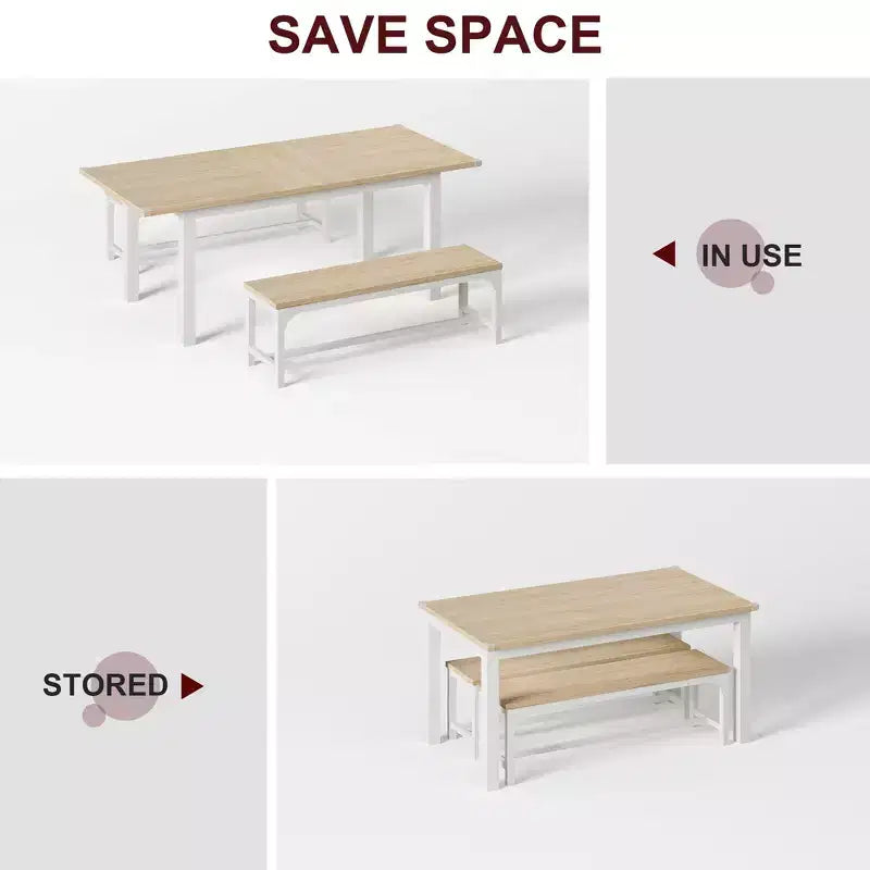 Oak & White Extendable Dining Table – Seats 4–8