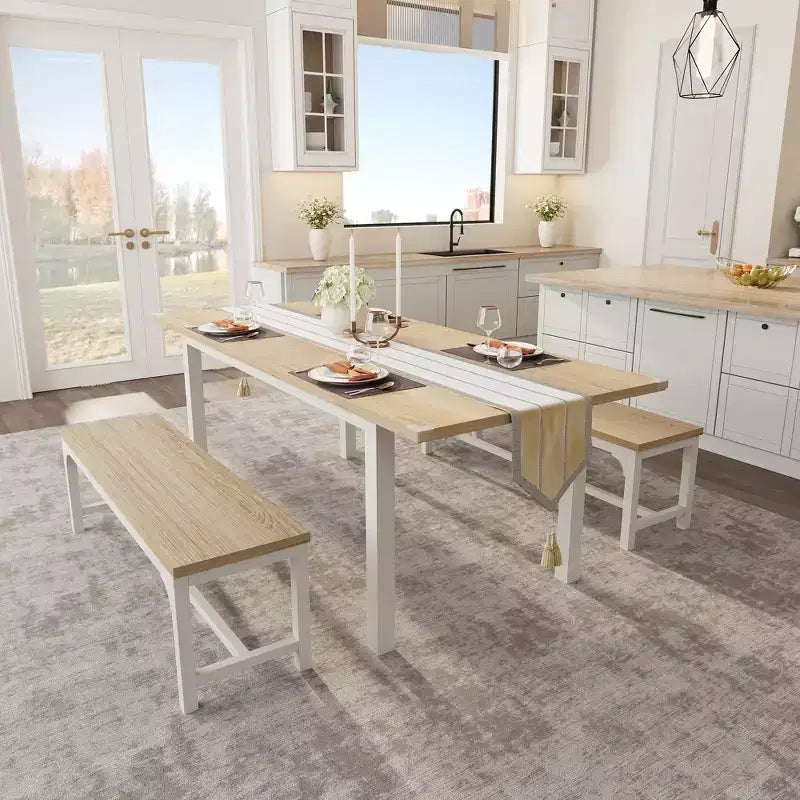 Oak & White Extendable Dining Table – Seats 4–8