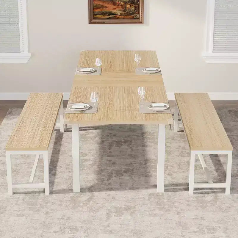 Oak & White Extendable Dining Table – Seats 4–8