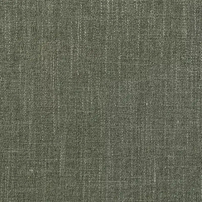 Brown / Cream / Olive Linen Round Ottoman, Seats 1