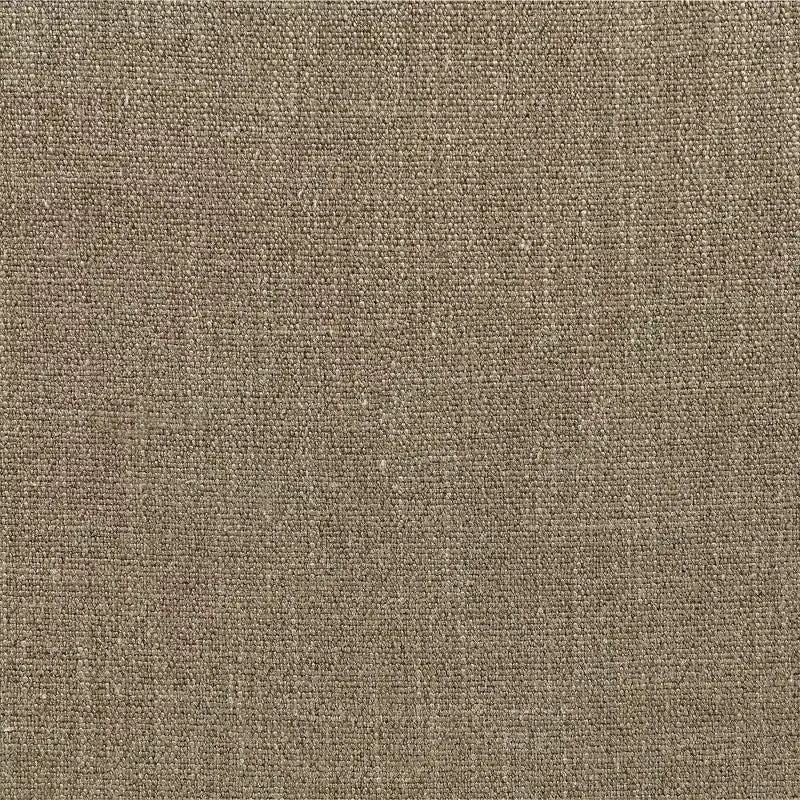 Brown / Cream / Olive Linen Round Ottoman, Seats 1
