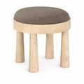 Meridian Furniture Larea Linen Textured Fabric Upholstered Ottoman