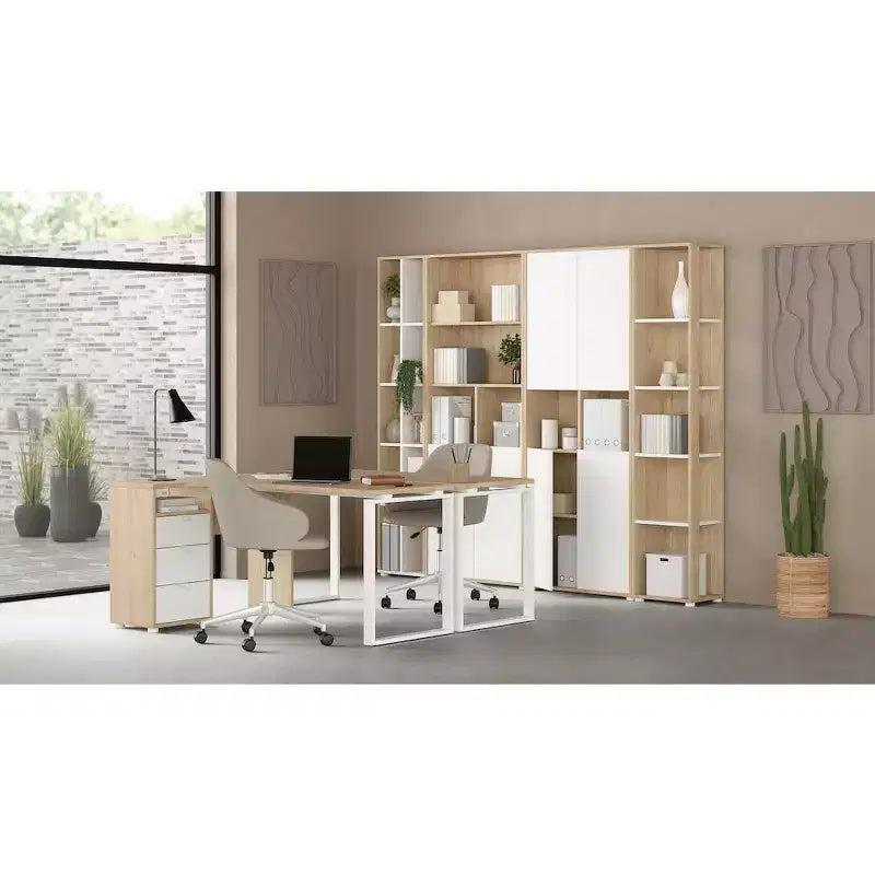 Hickory/Matte Grey, Writing Desk, 59 in., 1-Person