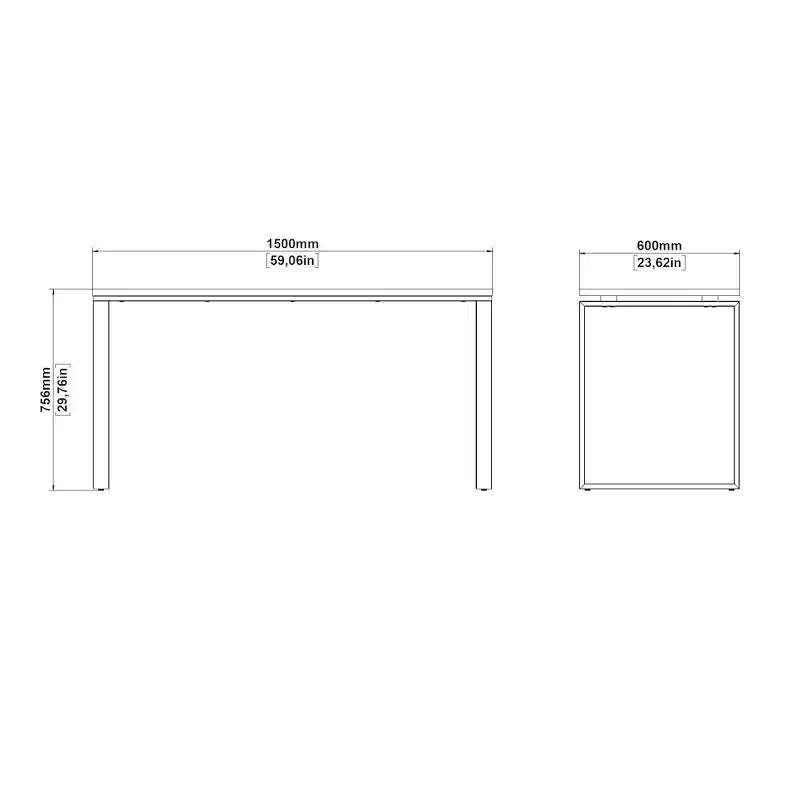 Hickory/Matte Grey, Writing Desk, 59 in., 1-Person