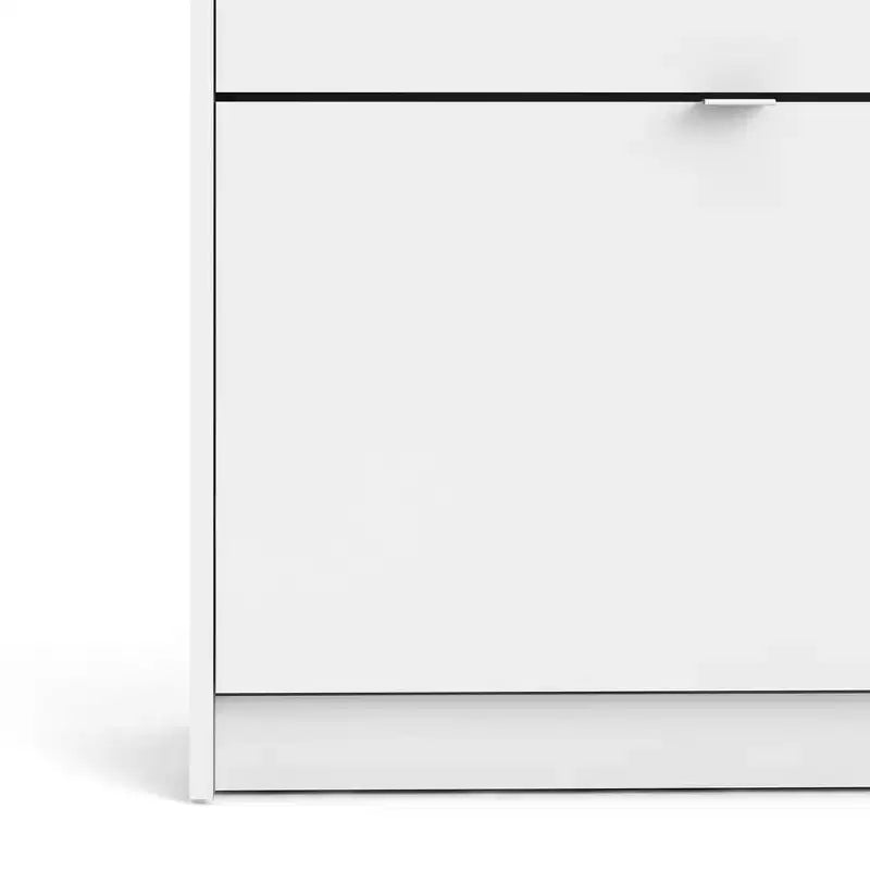 White / Black Matte 2-Drawer Shoe Cabinet – Holds 12 Pairs, 1 Person Assembly