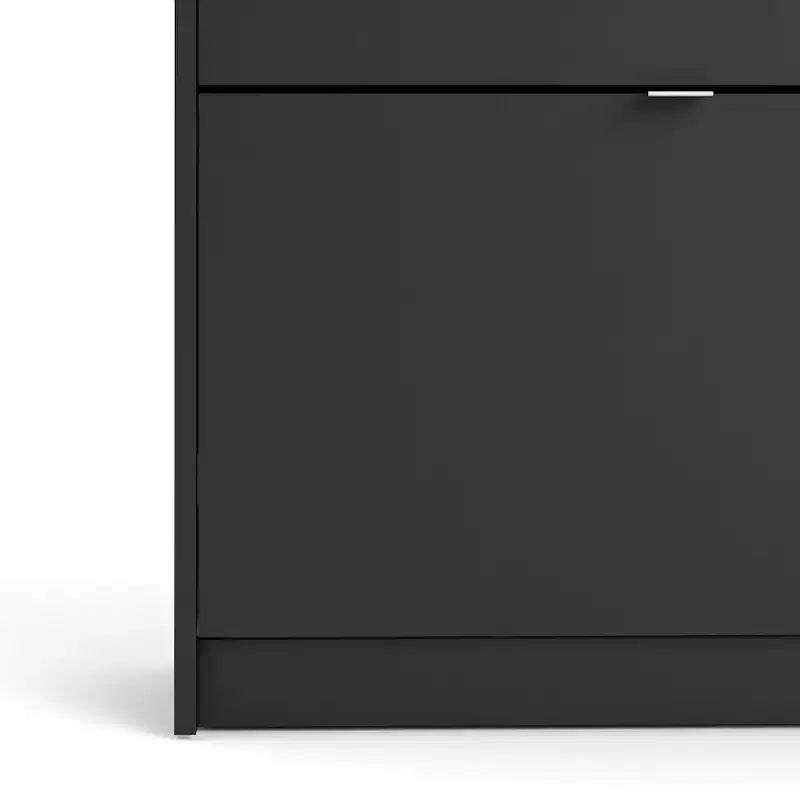 White / Black Matte 2-Drawer Shoe Cabinet – Holds 12 Pairs, 1 Person Assembly