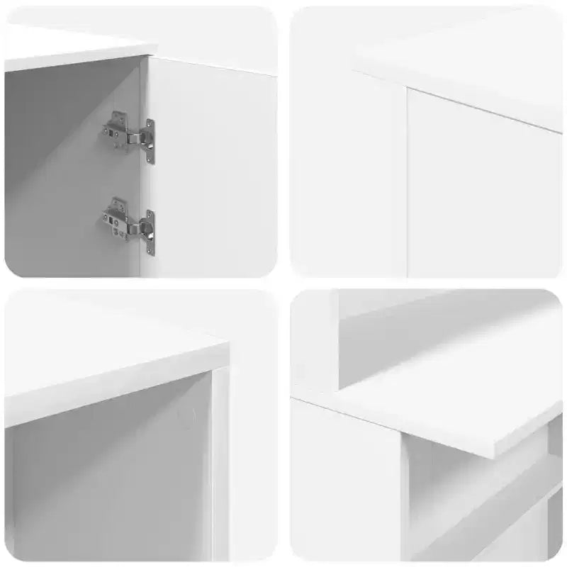 Reception Desk White Rectangular Engineered Wood, 2-Person
