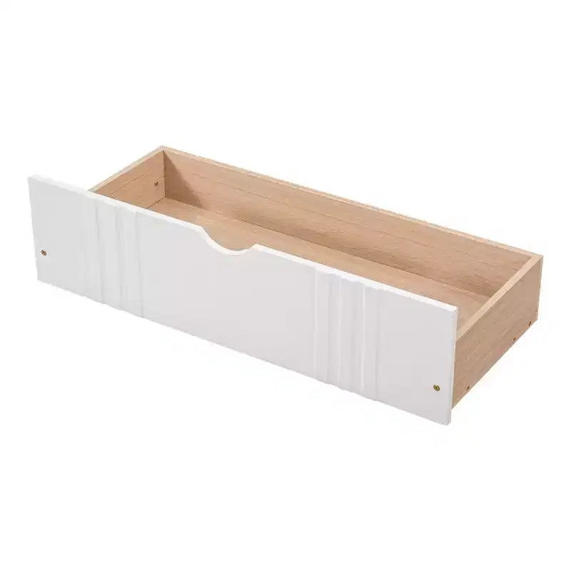 Espresso/Gray/White Full Size Wood Daybed with 2 Drawers, Sofa Bed for 1-2 People