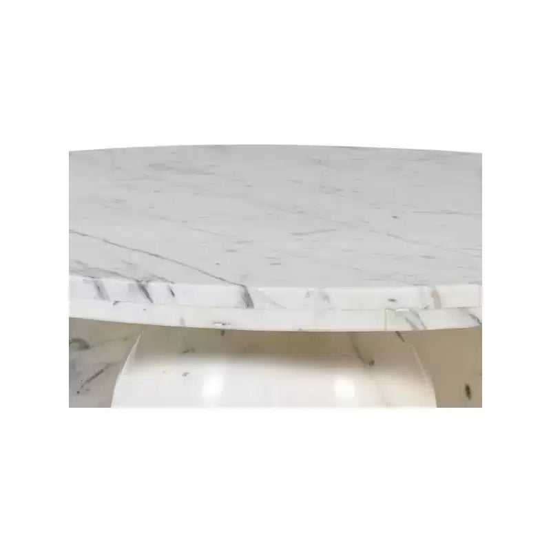 Round Marble Coffee Table with Sphere Legs, Multicolor, Seats 4–6