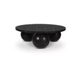 Round Marble Coffee Table with Sphere Legs, Multicolor, Seats 4–6