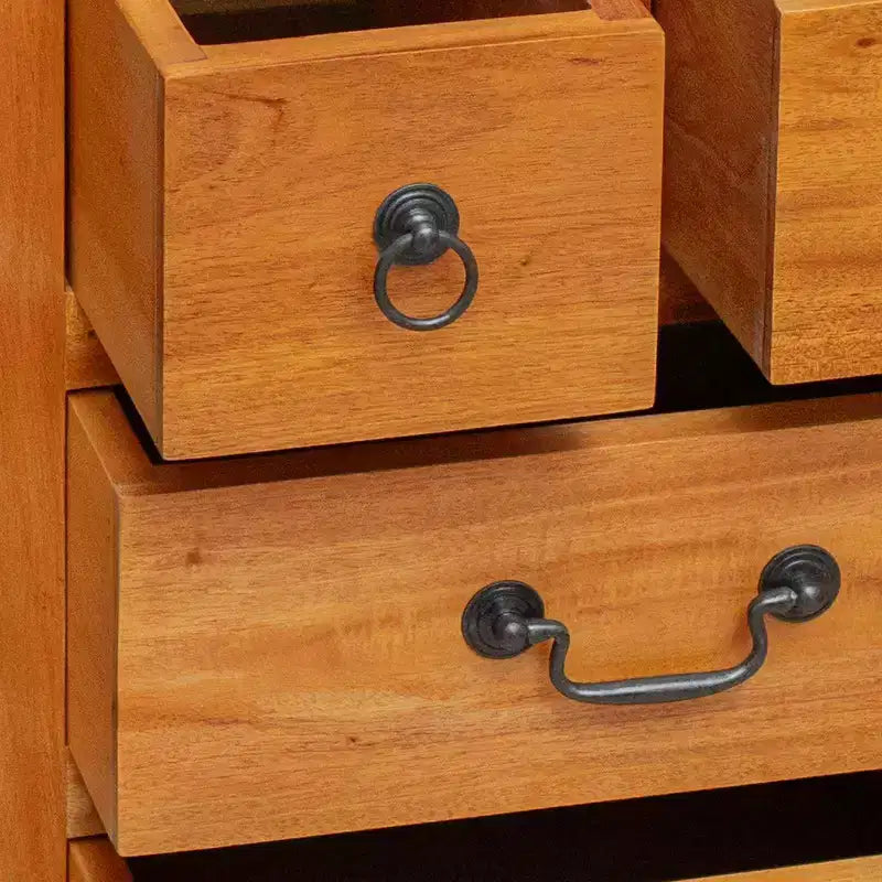 Natural Mahogany 7-Drawer Tall Chest – Rustic Style