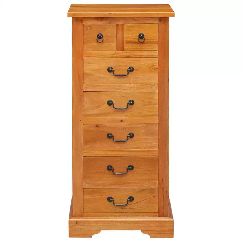 Natural Mahogany 7-Drawer Tall Chest – Rustic Style