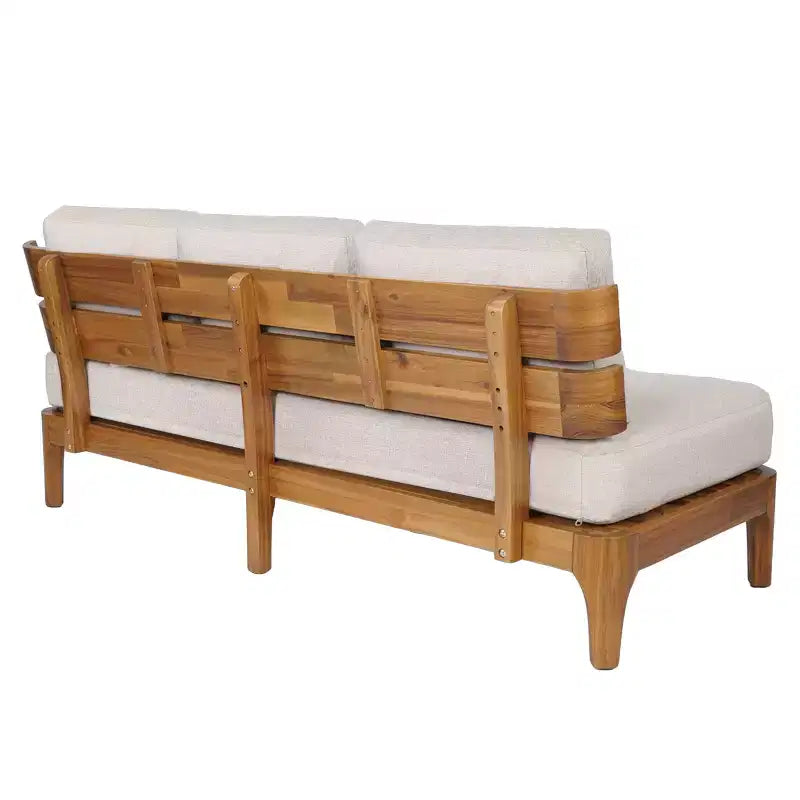 Christopher Knight Home Rakesh Ensemble de conversation de patio moderne 4 pièces en acacia avec coussins (table non incluse)