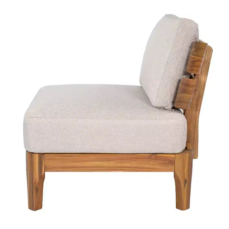 Christopher Knight Home Rakesh Ensemble de conversation de patio moderne 4 pièces en acacia avec coussins (table non incluse)