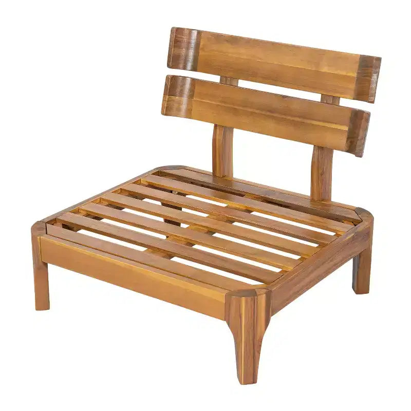 Christopher Knight Home Rakesh Ensemble de conversation de patio moderne 4 pièces en acacia avec coussins (table non incluse)