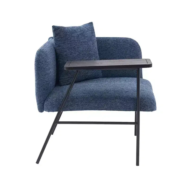 Chenille Upholstered Accent Chair with Side Table, Single Seat, Multiple Colors