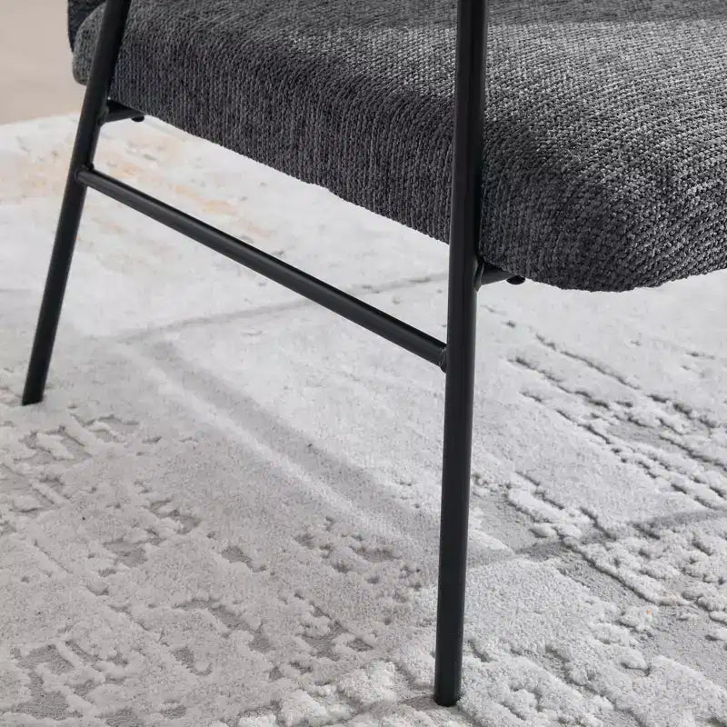 Chenille Upholstered Accent Chair with Side Table, Single Seat, Multiple Colors