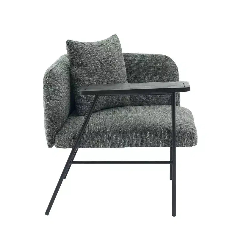 Chenille Upholstered Accent Chair with Side Table, Single Seat, Multiple Colors