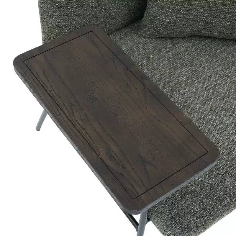 Chenille Upholstered Accent Chair with Side Table, Single Seat, Multiple Colors