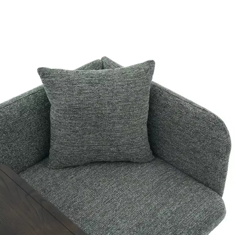 Chenille Upholstered Accent Chair with Side Table, Single Seat, Multiple Colors