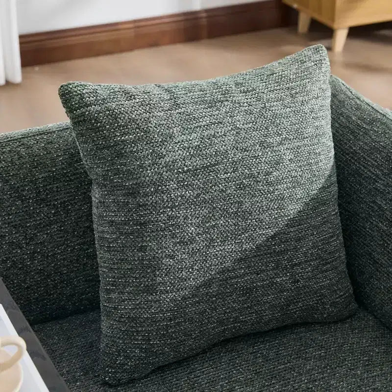 Chenille Upholstered Accent Chair with Side Table, Single Seat, Multiple Colors