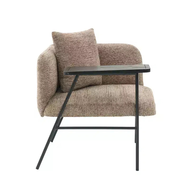 Chenille Upholstered Accent Chair with Side Table, Single Seat, Multiple Colors