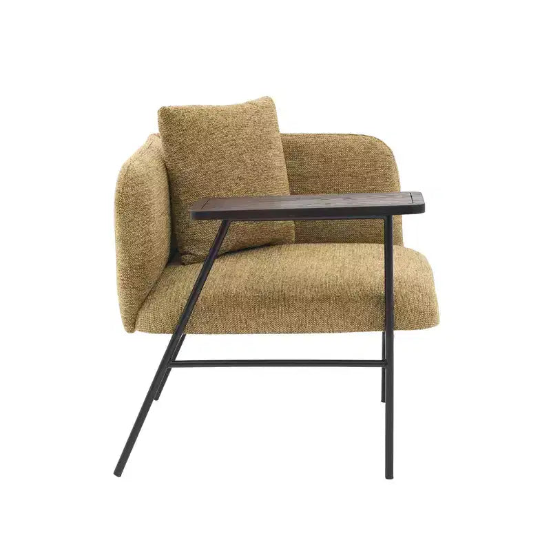 Chenille Upholstered Accent Chair with Side Table, Single Seat, Multiple Colors