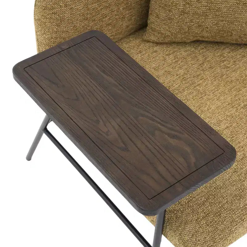 Chenille Upholstered Accent Chair with Side Table, Single Seat, Multiple Colors